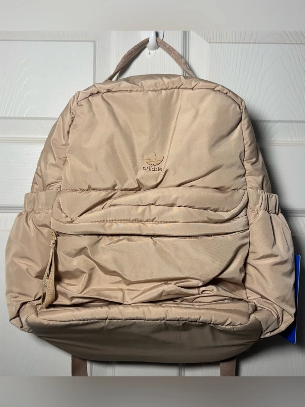 Adidas Originals Puffer Backpack in Magic Beige